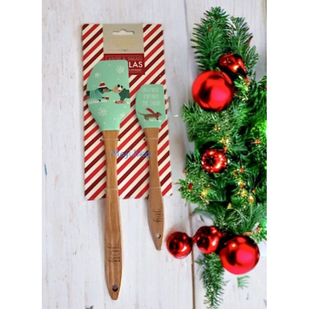 Christmas Dachshund Doxie Large Mini Spatula Set of 2 Through the Snow Dogs